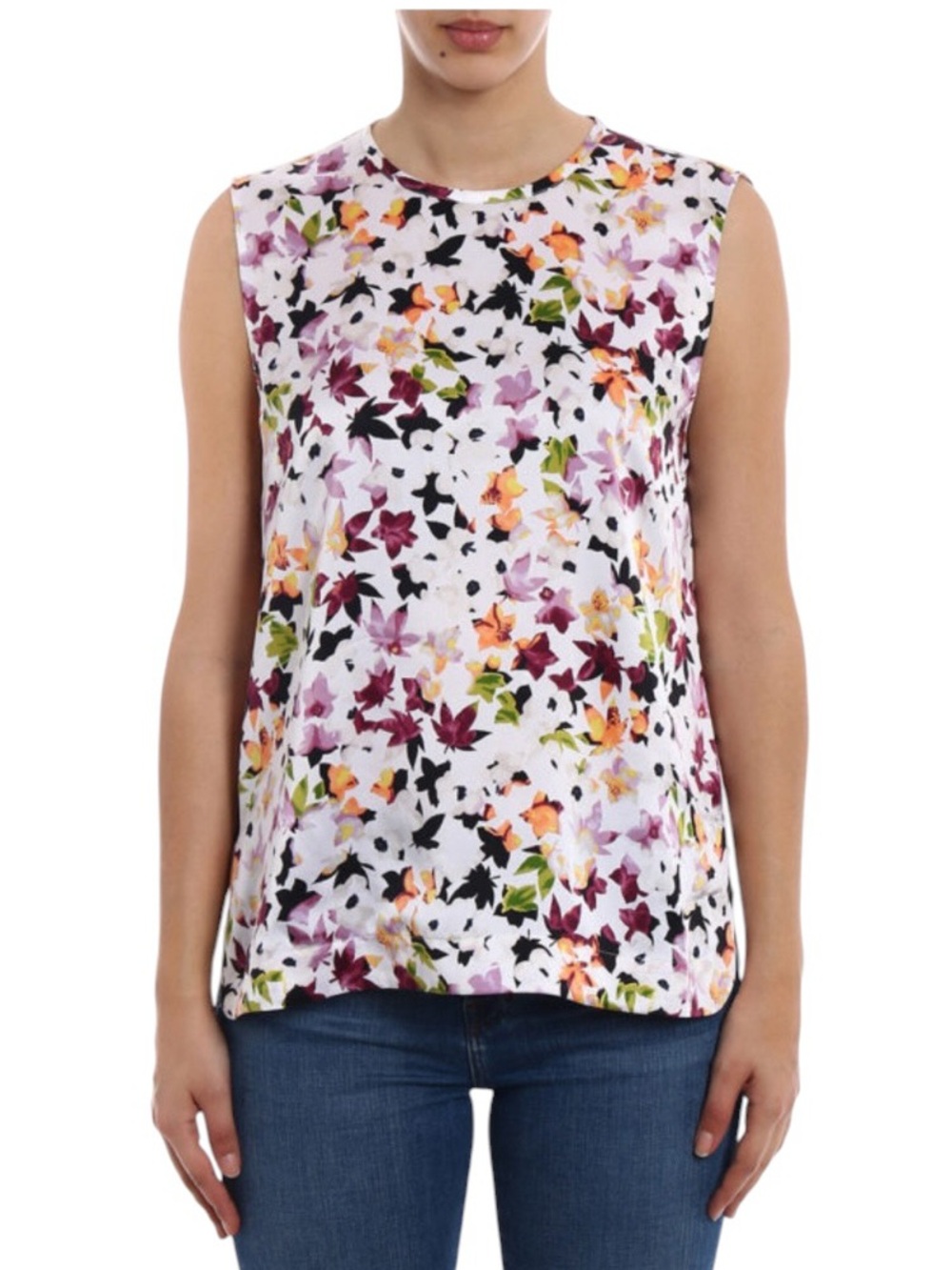 Equipment Kyle floral print silk sleeveless tank top size S excellent condition